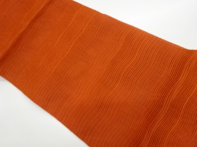 リサイクル　絽綴れよろけ横段模様織出し名古屋帯